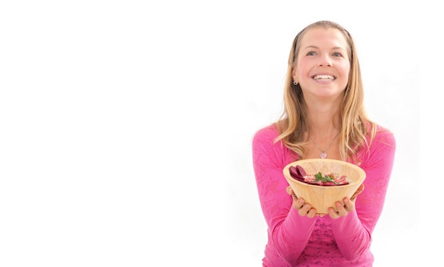 Uśmiechnięta osoba jedząca